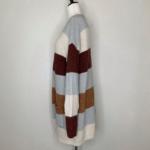 Knox Rose Women’s Size XL Color Block Open Front Midi Cardigan - Picture 6 of 13